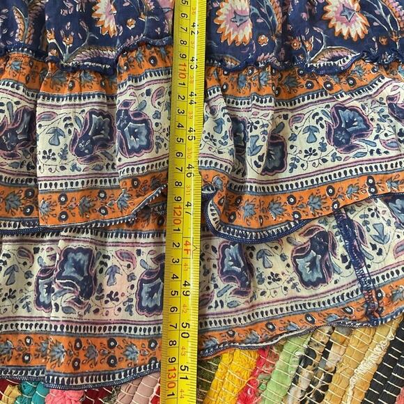 Bell by Alicia Bell Paisley Button Down Maxi Dress with Tassels Size Large Navy - Picture 8 of 10